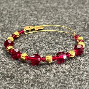 Alex and Ani Swarovski Crystal Red and Gold Bangle Bracelet